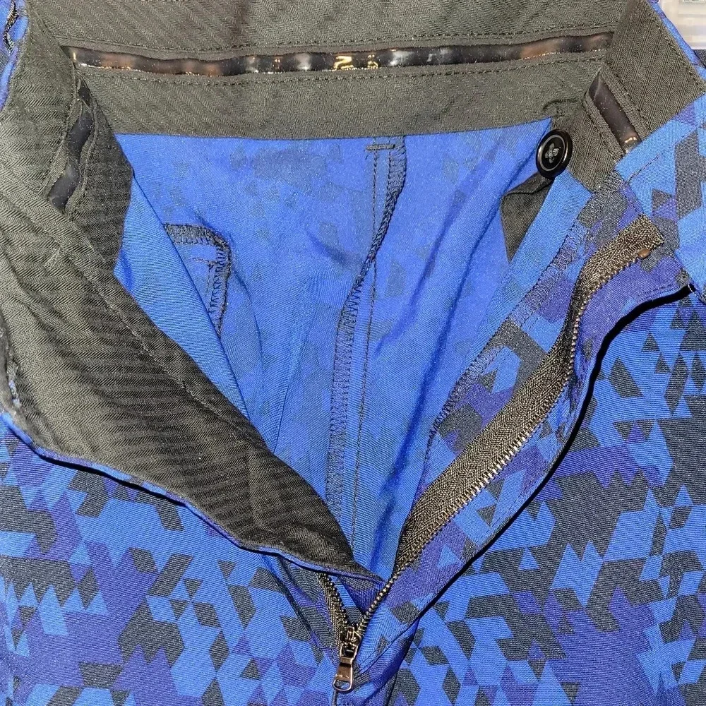 Polo Ralph Lauren RLX Digital Golf Shorts size 36 blue/black w/zip pockets LOT N